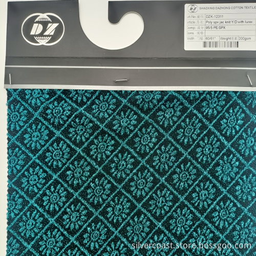 95% Polyester 5% Spandex Jacquard Lurex Textile